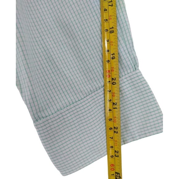 Club Room Men's Long Sleeve Easy Care Green Check Button-Down Shirt Size XL - Picture 6 of 7